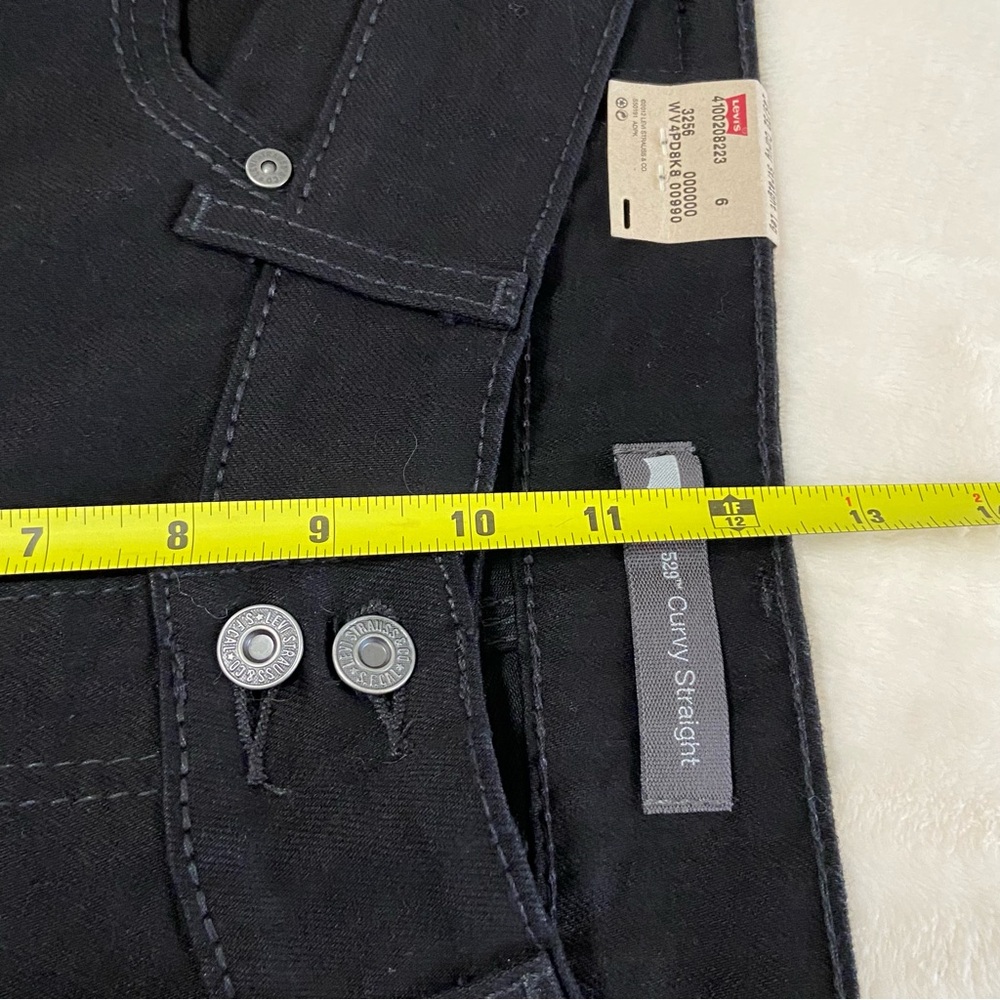 NWT Levi's Ladies Black 529 Curvy Straight Leg Mid Rise Jeans Size 14S/32 - Picture 11 of 12